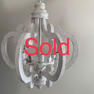 Farmhouse chandelier. Hardwired. 22” x 22” with chain